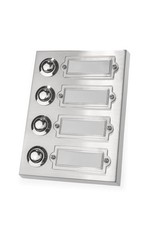 Aufputz Klingeltaster 4 fach aus Metall - Türklingelknopf mit Namensschild - ...