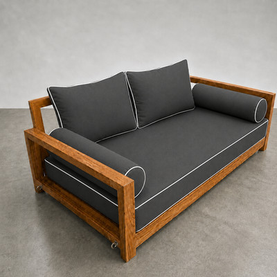COVER ONLY STYLE 1 Mattress Pillow Daybed Porch Swing Contrast Trim Queen AD003