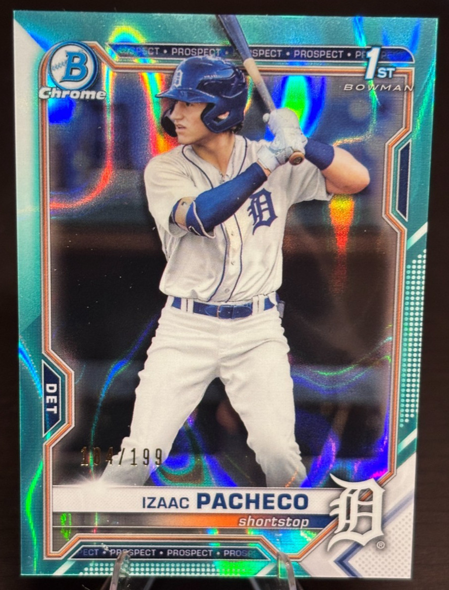 2021 Bowman Chrome 1st Izaac Pacheco Teal Refractor /199 Tigers BDC-46