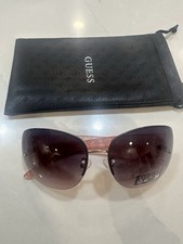 GUESS Wrap Around Sunglasses GO00034 Acetate Embossed Clear Pink New with Pouch