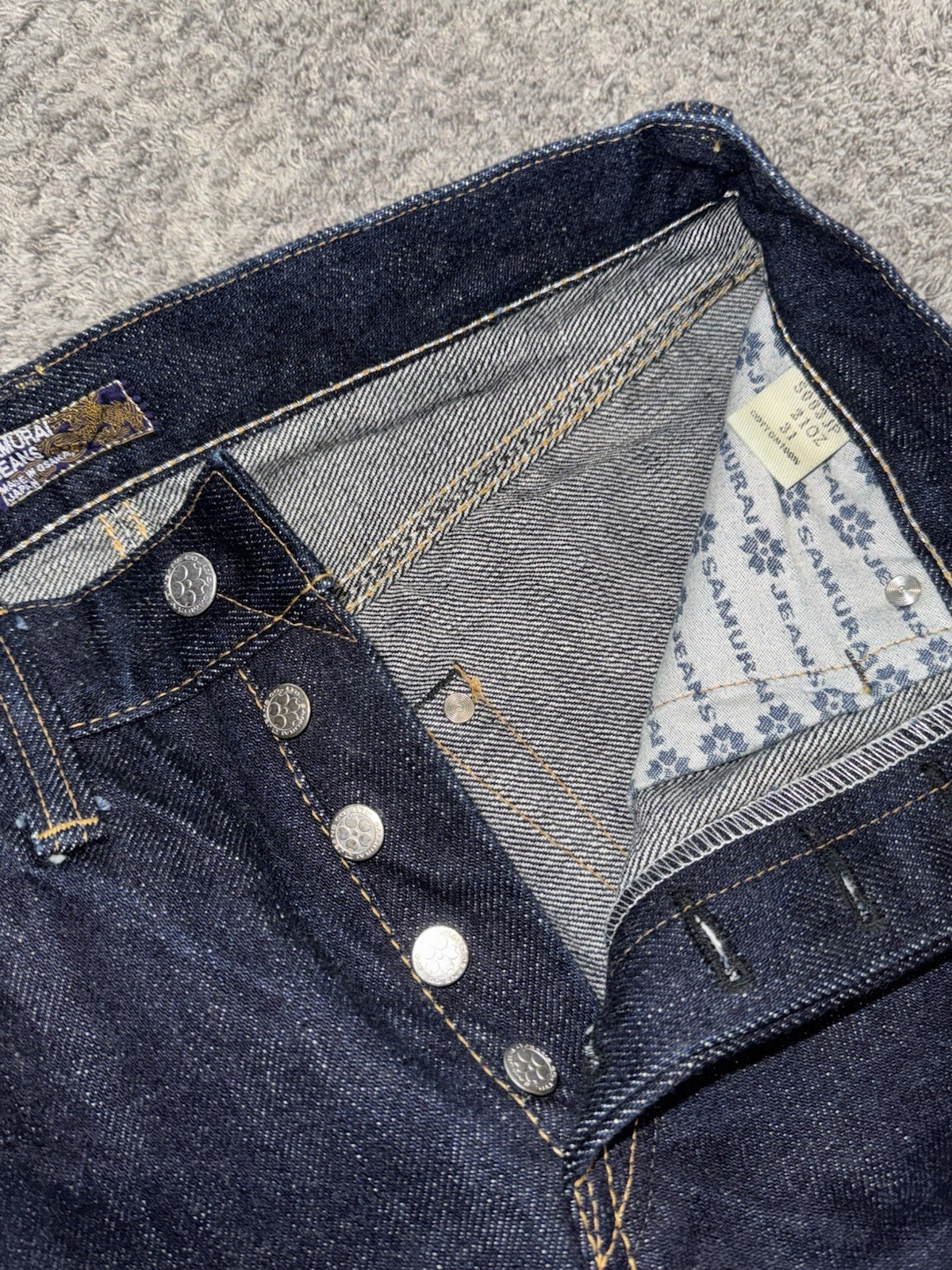 Samurai Jeans S003jp Yamato 21OZ Selvedge Denim Slim Indigo One Wash 31/36