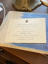 White House Invitation Card 1910 from President and Mrs Taft To Miss Wood