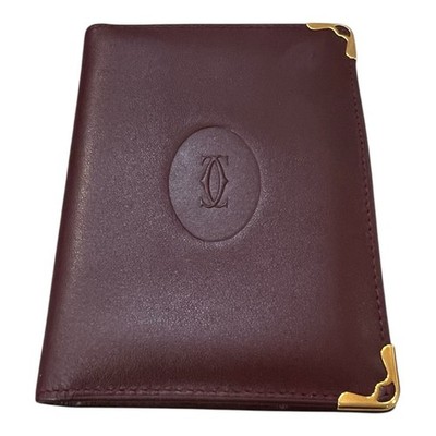 Vintage Cartier Must de Cartier Burgundy (Bordeaux) Calfskin Leather Card Holder