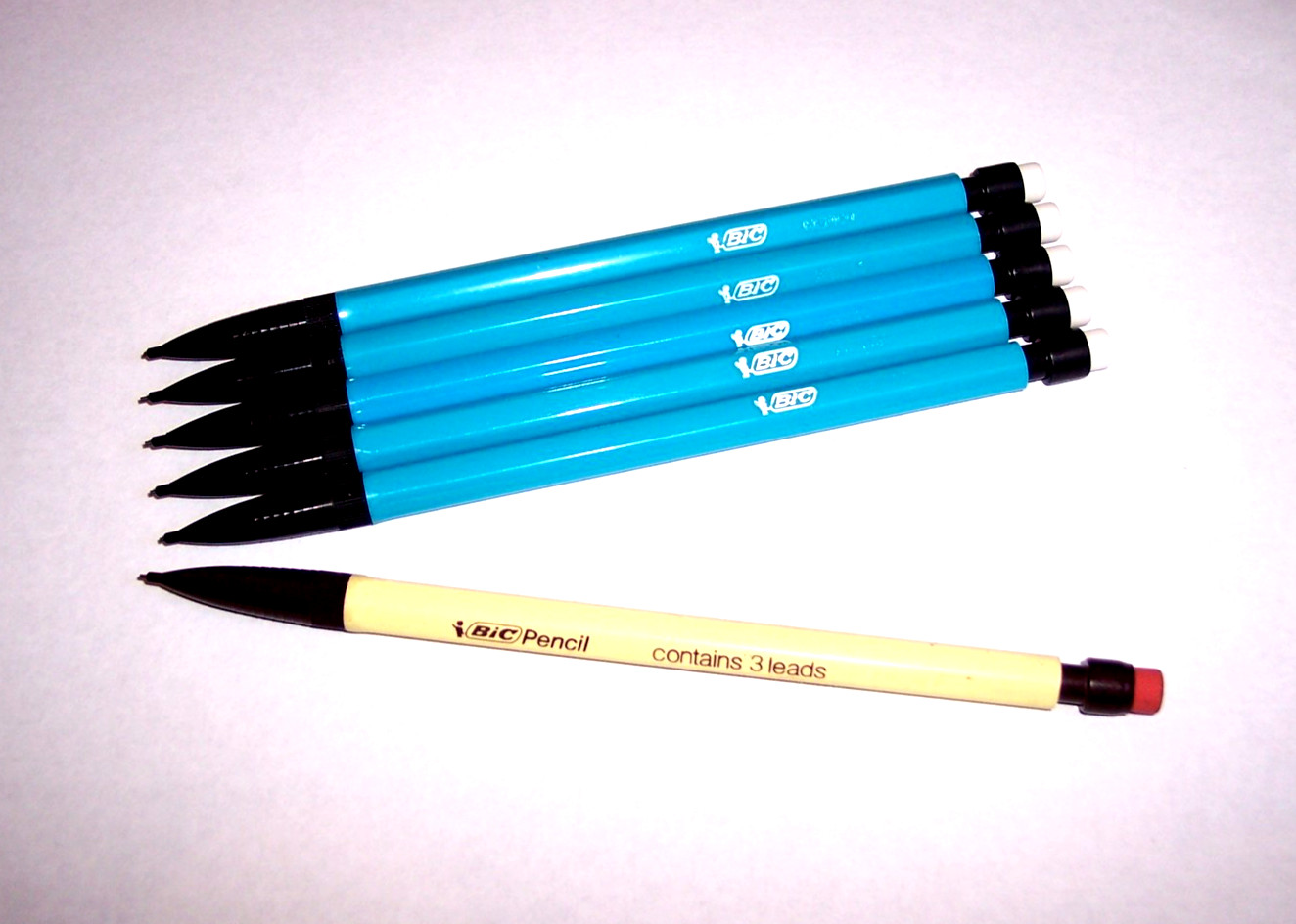 BIC 0.7mm Mechanical Pencils, 5 Blue + 1 Vintage - No Pocket Clips!