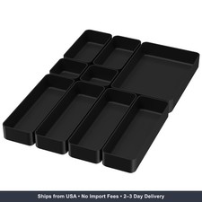 9 Pcs Stackable Drawer Organizer Trays Set, Multifunctional Stackable Storage Tr