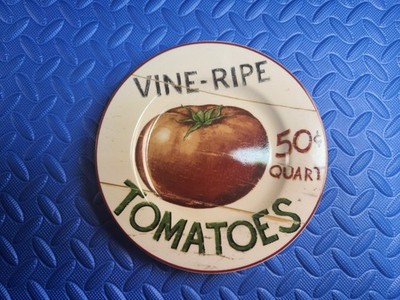 HomeTrends Farm Fresh Tomatoes Vine-Ripe Stoneware Plate