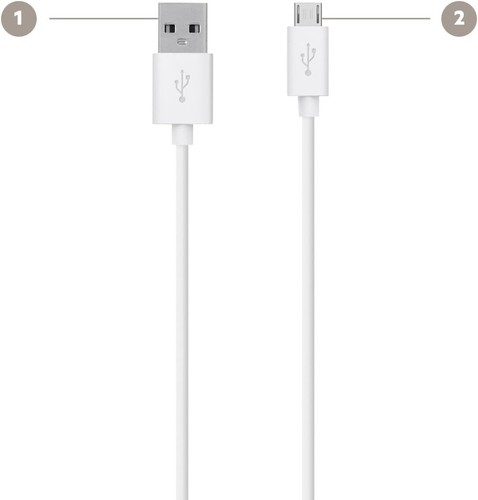 Belkin Micro USB Cable - White,F2CU012BT2M-WHT - Picture 8 of 9