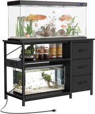 55-75 Gal Fish Tank Stand, Heavy Duty Steel Frame w/ Storage Drawers Power Strip