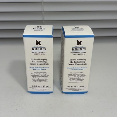 KIEHLS Hydro Plumping Re texturizing Serum Concentrate 0.5 oz 15 ml Lot Of 2