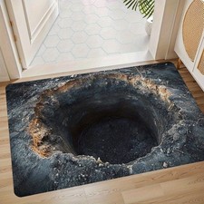 1pc Optical Illusion Doormat with Non-Slip Rubber Backing 2D Illusion Floor Mat❀