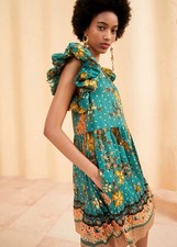Ulla Johnson Size 4 • Etta Green Sleeveless Floral Dress