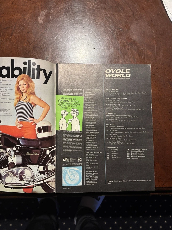 CYCLE WORLD JUNE 1972 MAGAZINE - Image 3 of 3