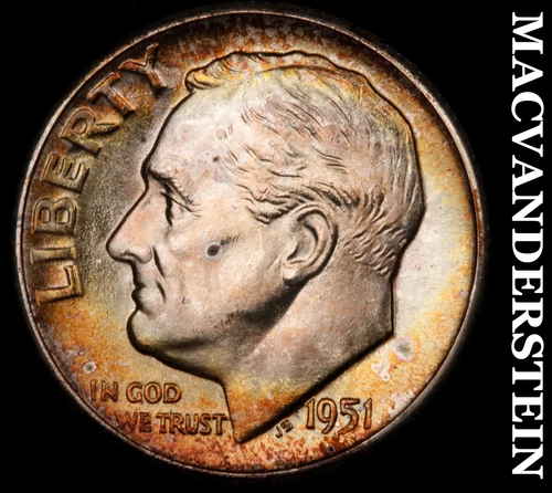 1951-D Silver Roosevelt Dime-Choice Gem BU Lustrous No Reserve #i4523