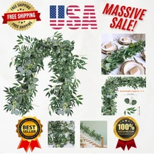 Elegant 6ft Artificial Eucalyptus & Willow Garland for Rustic Wedding Decor