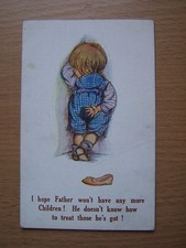 Vintage Spanking Postcard Child & Slipper