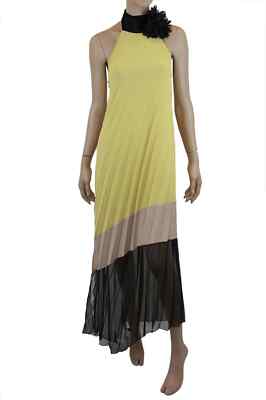 CRISTINAEFFE, OFFERTA SU ABITO LUNGO ASIMMETRICO, GIALLO BEIJE