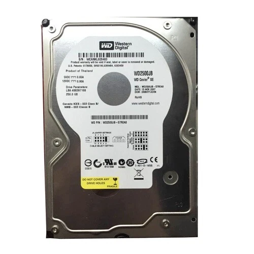Western Digital 250GB WD2500BB 7200RPM IDE ATA 3.5" Desktop Hard Disk Drive