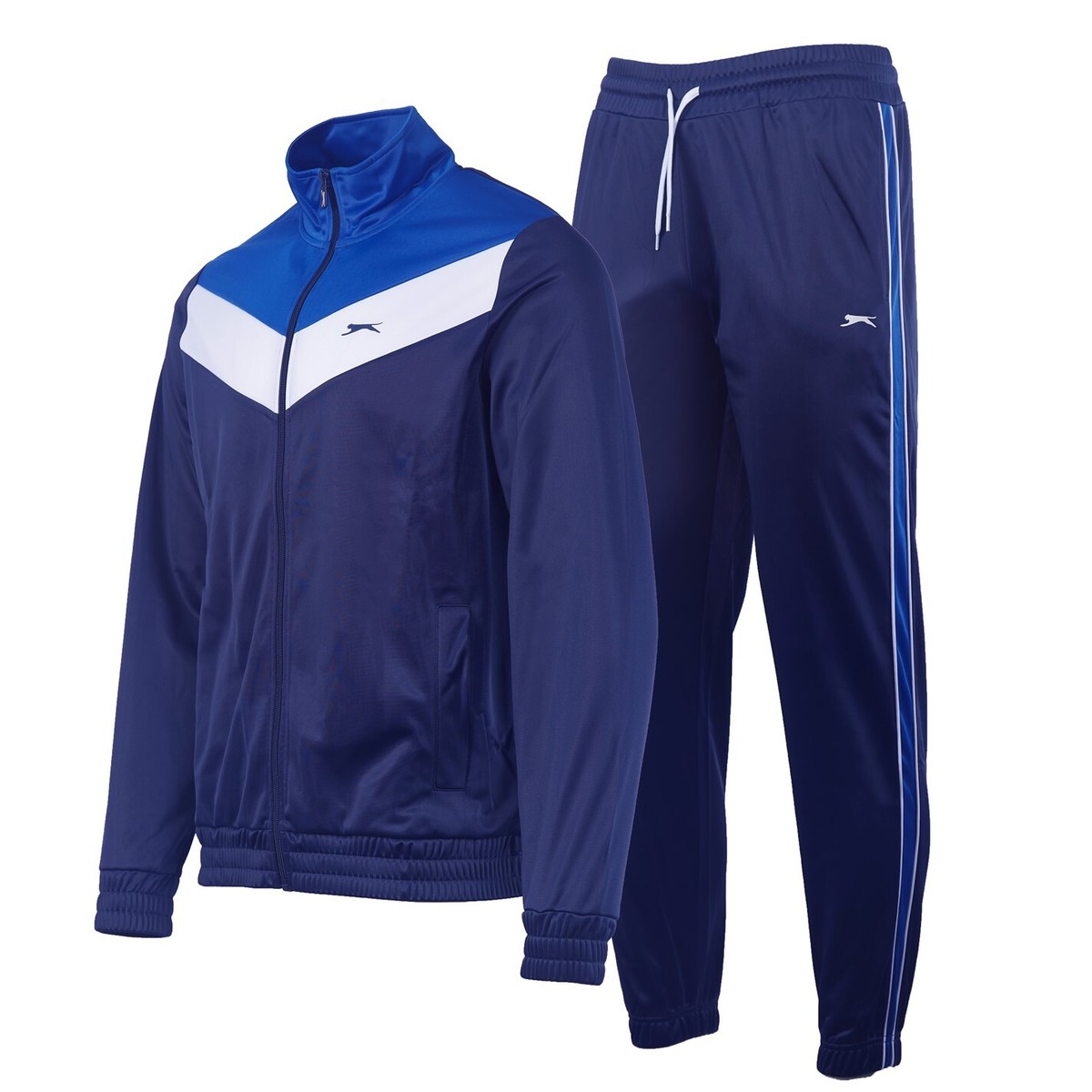 Slazenger Poly Tracksuit Mens Gents Lightweight Zip Athletic Elasticated  Waist