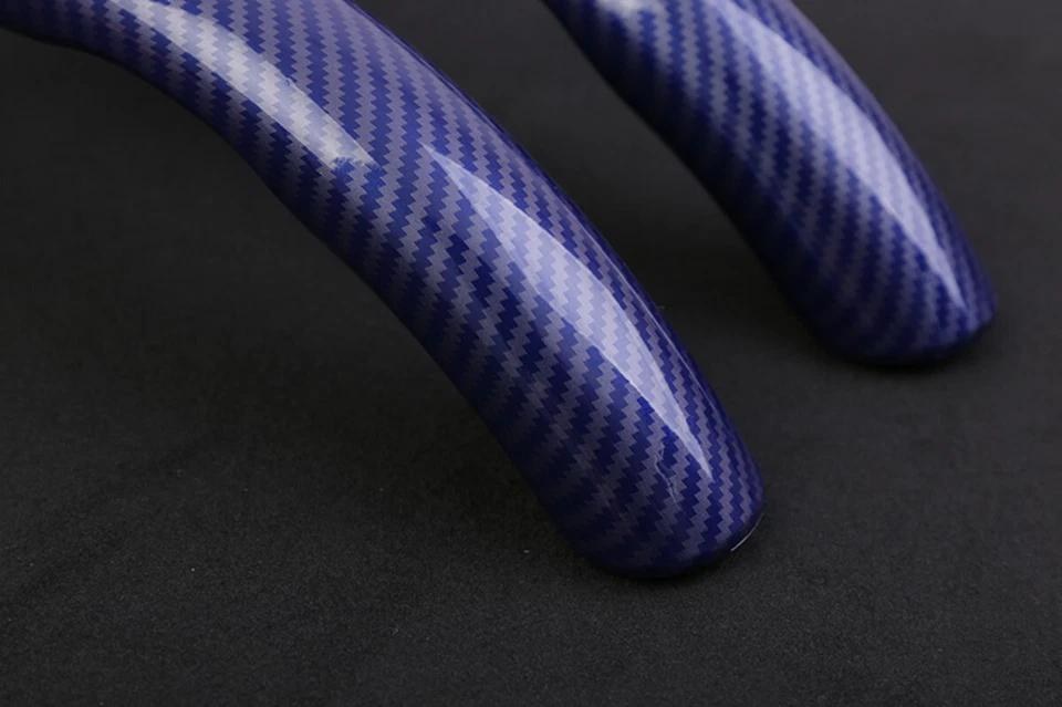 Cubierta elevadora volante interior coche 38cm accesorio aspecto fibra carbono azul Foto 3 de 4