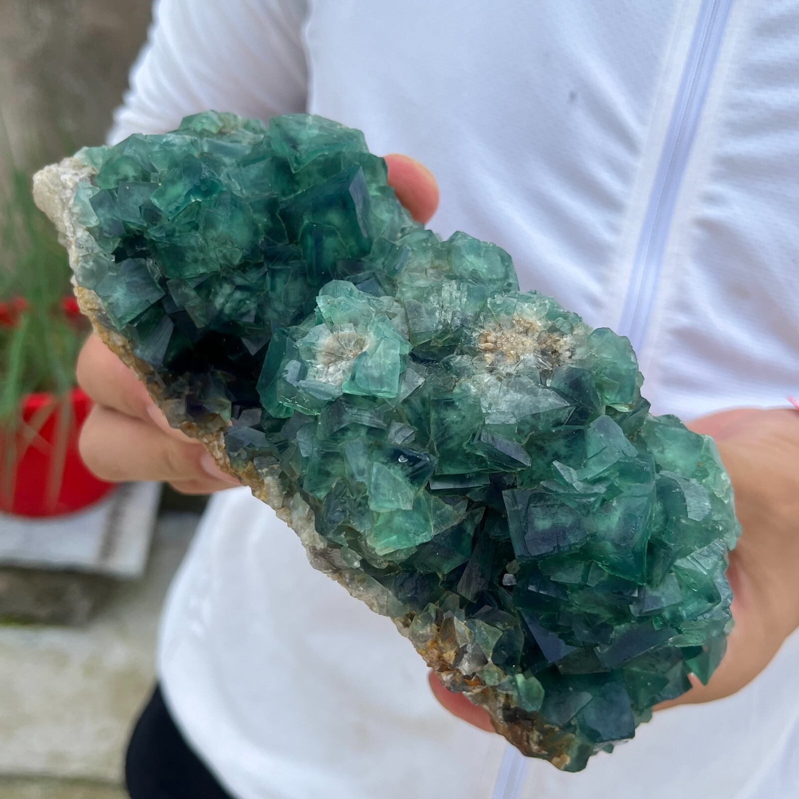 3.6lb Natural Green Fluorite Crystal Quartz Cluster Specimen for Healing Energy  