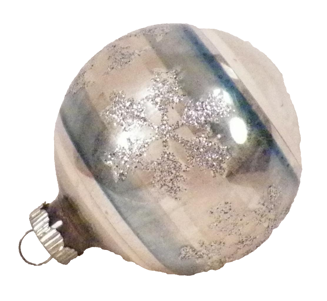 ザ・ホロフェイズ　ソー・ディス・イズ・グレイトブリテン？ Shiny Brite Christmas Ornament Blue Stripes Glitter Snowflakes