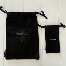 Philip B. Black Toiletry / Cosmetic Storage Bags with Drawstring Set of 2 NEW