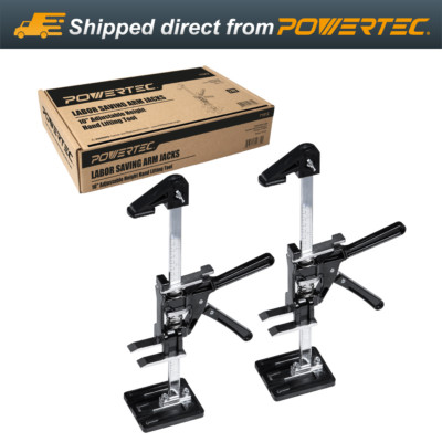 POWERTEC 71912 Labor Saving Arm Jack 2 Pack-220 lbs, 10'' Adjustable Height