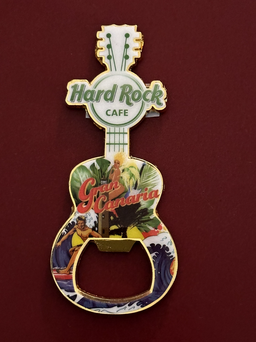 Hard Rock Cafe GRAN CANARIA Guitar Bottle Opener MAGNET - CLOSED