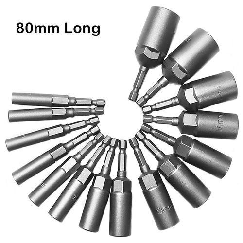 30mm Hex Deep Socket Nut Driver Bit Impact Driver Drill 6mm-19mm 1/4" Hex Shank - Bild 3 von 39