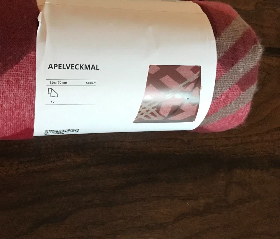 IKEA Throw Blanket "APELVECKMAL" Red / Gray Fleece - Image 3 of 3