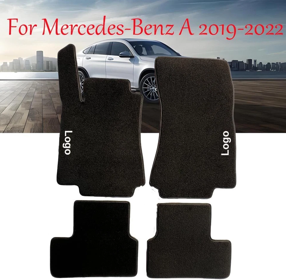 For Mercedes-Benz A160 A180 A190 A200 A220 A250 Black Car Floor Mats Velour Foto 2 de 4