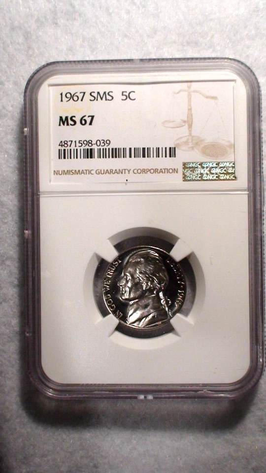 1967 NGC MS67 SPECIAL MINT SET 5 GEM UNCIRCULATED COINS BUY IT NOW! - Image 4 of 4