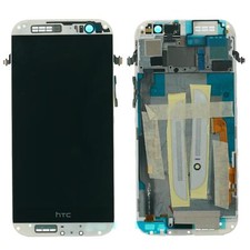 HTC ONE M8 DS Dual Sim Display LCD Touchscreen Digitalizzatore Cornice Vetro Bianco