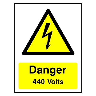 Gefahr 440 Volt Schild oder Aufkleber | ELEC0037