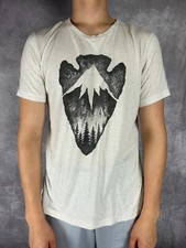Steel Bison Shirt Men's Size Large White Short Sleeve Mountain Made in USA Shirt