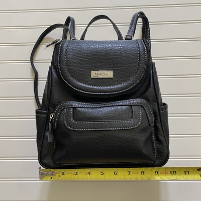 NWT MultiSac Vegan Leather Multipockets Stylish Black Major Backpack NWT MultiSac Vegan Leather Multipockets Stylish Black Major  main image 2