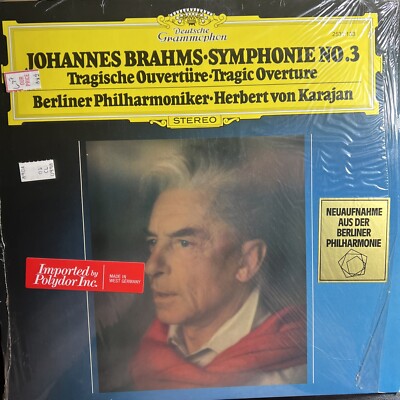 BRAHMS - Symphony No. 3 IMPORT Tragic Overture  KARAJAN BERLIN PHIL Vinyl Mozart