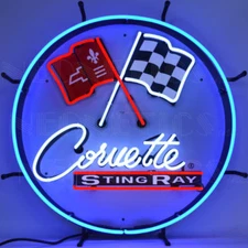 Corvette C2 Neon Sign Sting Ray with Backing 5CORC2 w/ FREE Shipping 