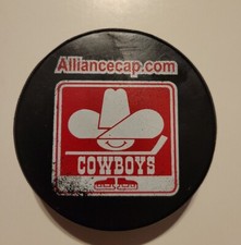 VINTAGE 1975-77 WHA CALGARY COWBOYS LOGO HOCKEY OFFICIAL GAME PUCK CANADA RARE