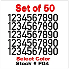 0 9 Numbers Vinyl Sticker Decals Outdoor Quality Many Uses - Set of 50 STK#F04