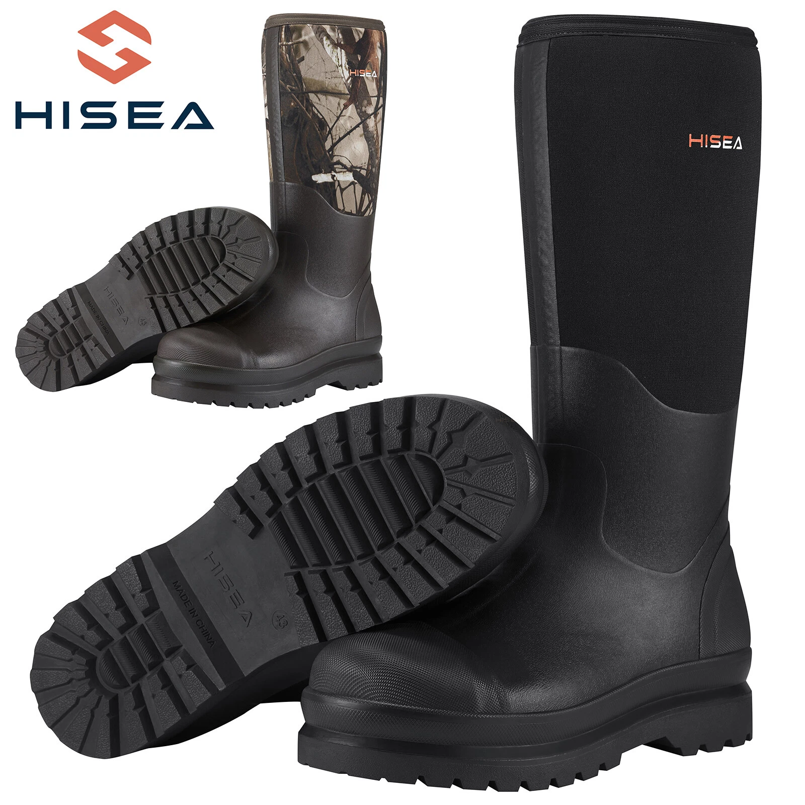 HISEA Men's Rain Boots Rubber Neoprene Waterproof Fishing Hunting Working Boots
Opens in a new windo