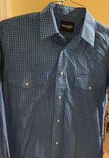 Wrangler Pearl Snap Long Sleeve Shirt Men's Medium pre owned Western-Cowboy Nice
