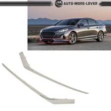 Front Bumper Lower Fog Trim Chrome Molding For Hyundai Sonata 2018-2019 Set Of 2