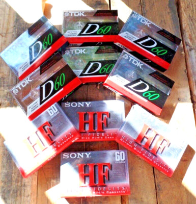 SEALED Sony & TDK 60min Audio Cassettes 10x NOS 
