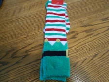 Women's Striped Fuzzy Elf Holiday Knee High Socks Wondershop Green 4-10