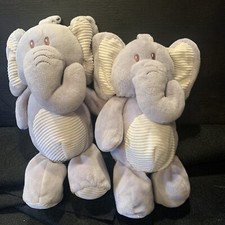 MATCHING 2 KellyToy / KellyBaby ELEPHANTs with Rattle Cordy Roy stuffed animal