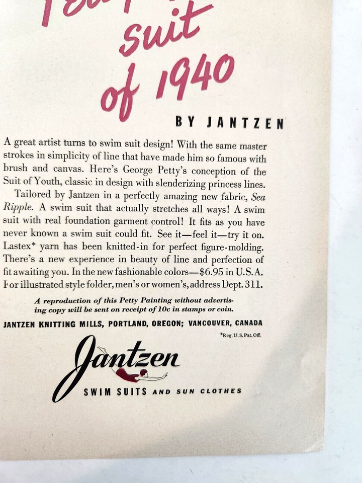 Petty Girl Jantzen Swimwear Vintage 1940 Portland OR Fashion Swimsuits