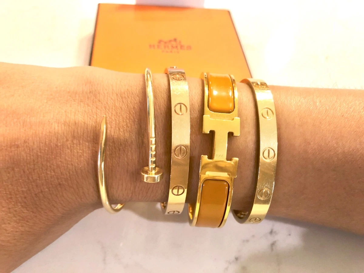 Hermes Kelly Gourmette Very Small Model Bracelet 18k Yellow Gold |  Mightychic