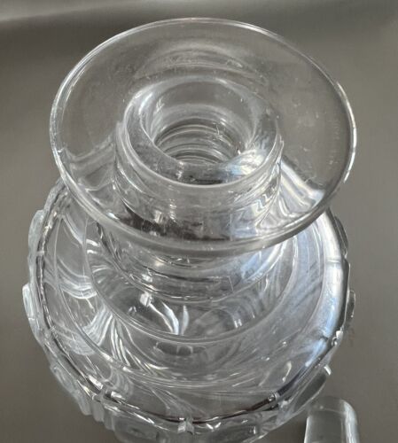Antico decanter in vetro taglio Regency con tappo a fungo, C 1820 - Foto 4 di 14