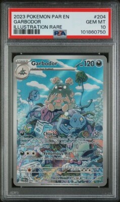 PSA 10 GEM MINT Garbodor 204/182 Sv04: Paradox Rift Holo